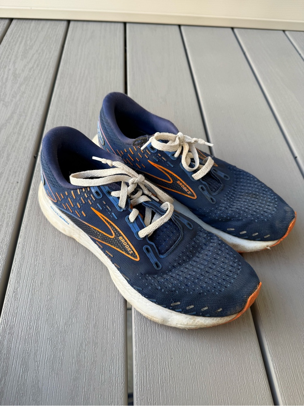Brooks Glycerin 20 Men’s 10.5 D Blue Orange Running Shoes